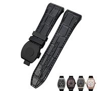 XMKT Bracelet de montre Franck Muller 28 mm en cuir de vachette et silicone avec boucle pliable en caoutchouc et nylon pour homme, 28mm, Acétate, Pas de pierre précieuse
