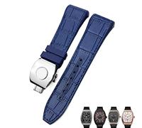 XMKT Bracelet de montre Franck Muller 28 mm en cuir de vachette et silicone avec boucle pliable en caoutchouc et nylon pour homme, 28mm, Acétate, Pas de pierre précieuse