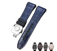 XMKT Bracelet de montre Franck Muller 28 mm en cuir de vachette et silicone avec boucle pliable en caoutchouc et nylon pour homme, 28mm, Acétate, Pas de pierre précieuse
