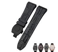 XMKT Bracelet de montre Franck Muller 28 mm en cuir de vachette et silicone avec boucle pliable en caoutchouc et nylon pour homme, 28mm, Acétate, Pas de pierre précieuse