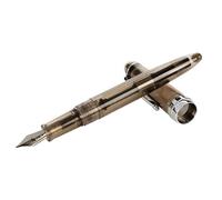 XMKT Joli stylo-plume de couleur transparente avec pointe F de 0,5 mm à encre résine pour écrire, fournitures scolaires (noir transparent)