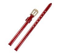 XMKT Mini Watch Band 6 mm Bracelet en cuir authentique Bracelet Fashion Watch Band Small Strap(Red Gold Buckle)
