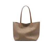 XMKT Sac fourre-tout de grande capacité pour femme en cuir de vache de haute qualité, sac de banlieue décontracté pour femme, sac de marque de luxe, Elephant Gray, 30.5-28-13 cm