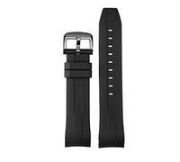 XMKT Sangle de sport en caoutchouc pour Tissot Sea Star T120 Band de silicone de plongée imperméable incurvé T120417A Band de montre de ceinture de remplacement des hommes(Black black)