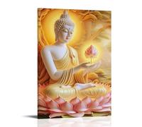 XMLCYD Poster bouddhiste représentant l'image d'un Bouddha assis sur l'eau et une décoration murale moderne à suspendre (30 x 45 cm)