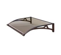XMLYSMYS Marquise de Porte Exterieur, Auvent Porte D’Entrée en Polycarbonate, avec Canal de Drainage, Support en Alliage D'aluminium, Protection UV, Pluie et Neige(60x60cm/24x24in)