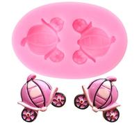 XMOLDNMS Moule à fondant en forme de carrosse de citrouille sur le thème de Cendrillon, moules en silicone pour décoration de gâteau, décoration de cupcakes, chocolat, bonbons, argile polymère