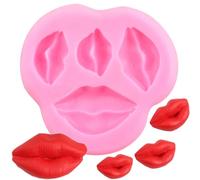 XMOLDNMS Moule en silicone à quatre lèvres pour fondant, chocolat, crème glacée, donut pour décoration de gâteaux, cupcakes, pâte à sucre, pâte à sucre, argile polymère