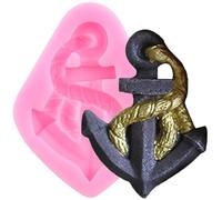 XMOLDNMS Moule en silicone en forme d'ancre de bateau pour décoration de gâteau, décoration de cupcakes, chocolat, bonbons, argile polymère