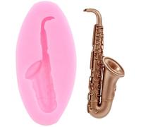 XMOLDNMS Moule en silicone en forme de saxophone Instruments de musique pour décoration de gâteau, décoration de cupcakes, bonbons, chocolat, argile polymère pâte