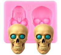 XMOLDNMS Moule en silicone en forme de tête de mort pour décoration de gâteaux, cupcakes, bonbons, chocolat, argile polymère