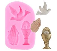 XMOLDNMS Moule en silicone pour communion - Motif mains priantes - Moule à bonbons pour décoration de gâteaux, cupcakes, pâte à sucre, pâte polymère