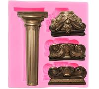 XMOLDNMS Moule en silicone pour fondant avec colonne romaine, moules pour colonnes en marbre grec, pour décorer des gâteaux, des décorations de cupcakes, du chocolat, de la pâte à fleurs, des bonbons,