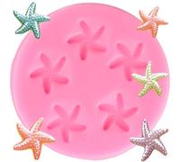 XMOLDNMS Moule en silicone pour fondant sur le thème marin en forme d'étoile de mer, mini étoiles de mer, moules de cuisson pour décoration de gâteaux, cupcakes, bonbons, chocolat, pâte à sucre,