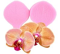 XMOLDNMS Moule en silicone pour pâte à fleurs, avec veines et pétales d'orchidées, moules en silicone, moule à fondant, moule à orchidées, moule à fleurs d'orchidées, pour décorer des gâteaux,