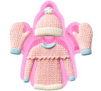 XMOLDNMS Moule en silicone pour tricot, chapeau, moufles pour décoration de gâteaux, cupcakes, bonbons, chocolat, pâte polymère