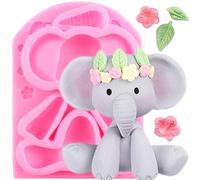 XMOLDNMS Moules en silicone éléphant pour fondant forme animale pour décorer des gâteaux, des cupcakes, du chocolat, de la pâte à fleurs, des bonbons, de l'argile polymère