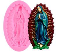 XMOLDNMS Vierge Marie Moule en silicone Madonna Fondant Moule pour décoration de gâteau Cupcake Topper Chocolat Gum Pâte Candy Polymer Clay