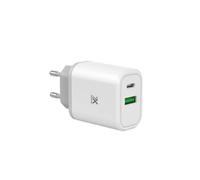 x-moove Chargeur secteur Swift - PD 30W USB-C et USB-A - Blanc et gris