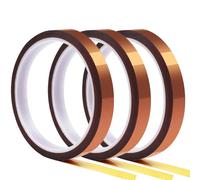 XMSCN 3 rouleaux de ruban adhésif haute température, 10 mm x 50 m, ruban de sublimation pour presse à chaud, ruban de transfert thermique sans résidus. (1 cm x 50 m, 3 pièces)
