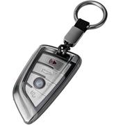 XMSCN Coque de clé de voiture en TPU pour B-MW Série 1 Série 2 Série 3 4 Série 5 Série 6 Série X1 X2 X3 X4 X5 X5M X6 X6M GT M5 avec anneau de protection de clé intelligente, 3 à 4 boutons en TPU