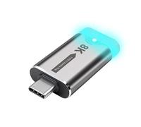 XMSJSIY 1 émulateur de prise factice USB de type C 8 K EDID USB-C HDR moniteur virtuel sans tête adaptateur fantôme prend en charge 7680 x 4320 avec lumière LED pour télécommande sans écran