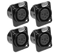 XMSJSIY 4 broches XLR panneau de montage connecteur XLR mâle prise audio Haut - parleur microphone connecteur -4PCS (5 Pin Femelle)