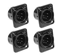 XMSJSIY 4 broches XLR panneau de montage connecteur XLR mâle prise audio Haut - parleur microphone connecteur -4PCS (5 Pin Mâle)
