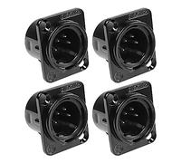 XMSJSIY 4 broches XLR panneau de montage connecteur XLR mâle prise audio Haut - parleur microphone connecteur -4PCS (4 Pin Mâle)