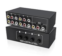 XMSJSIY AV RCA commutateur 4 in 1 Out vidéo Composite L/R stéréo Audio vidéo commutateur boîte de sélection 4 boîte de Port pour HDTV DVD STB PS2 / 3