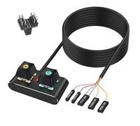 XMSJSIY Bouton d'alimentation externe pour PC, ordinateur de bureau, avec lumière RVB ON/Off et interrupteur de réinitialisation, câble d'extension pour carte mère d'ordinateur, 2 m