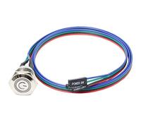 XMSJSIY Bouton métallique hôte de commutateur de châssis Ordinateur hôte interrupteur câble boîtier PC LED Power button ATX Power on/off (16mm)