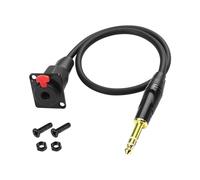 XMSJSIY Câble adaptateur de type D 6,35 mm femelle 1/4" vers connecteur TRS 6,35 mm 1/4" - Câble adaptateur pour haut-parleur, casque - 0,5 m / 1,6 ft (type D femelle vers mâle)