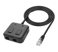 XMSJSIY Câble adaptateur RJ9 pour téléphone - Répartiteur 4P4C - Câble téléphonique Jack Y - Avec 2 boutons silencieux - Pour centre d'appel - 30 cm (2 mutes + 2 ajusteurs de volume)