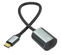 XMSJSIY Câble audio optique USB type C vers SPDIF type C mâle vers Toslink femelle PCM adaptateur audio stéréo pour ordinateur portable MacBook, 30 cm