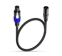 XMSJSIY Câble audio Speakon vers XLR 3 broches mâle vers Speakon mâle - Câble audio avec verrou Twist Lock - Câble d'extension pour haut-parleur - 0,5 m (Speakon mâle vers XLR mâle)