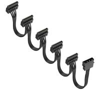 XMSJSIY Câble d'Alimentation IDE vers SATA 4 Broches Mâle avec 5 x 15 Broches Femelle Répartiteur Convertisseur Rallonge pour PC Serveur Disque Dur