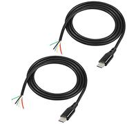 XMSJSIY Câble de queue USB type - C PD câble d'extension de transfert de données de fil nu de charge 6 cœurs 5a CC1 cc2 alimentation de charge rapide 2 pack pour DIY 18awg - 1.2m