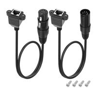 XMSJSIY Câble d'extension DMX 5 broches XLR vers RJ45 Ethernet 30 cm | Câble adaptateur réseau XLR mâle et femelle vers RJ45 femelle, compatible avec contrôleur DMX-CON, RVB Tube Light