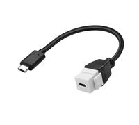 XMSJSIY Câble d'insertion USB type C Keystone Jack 10gbps type C mâle vers type C femelle câble d'extension de charge haute vitesse pour panneau de prise mural - 20cm (mâle vers Keystone femelle)
