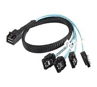 XMSJSIY Câble HD Mini SAS SFF-8643 vers SATA, câble hôte SFF-8643 vers 4X SATA cible compatible avec contrôleur Raid de disque dur - 0,5 m