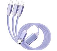 XMSJSIY Câble répartiteur de câble USB C vers USB C 66 W Type C mâle 1 à 3 mâles pour ordinateur portable/tablette/téléphone - 1,5 m