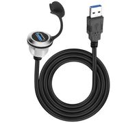 XMSJSIY Câble USB 3.0 Flush Mount - 5 Gbps - Type A vers Type A Femelle - Connecteur de Charge Pour Transfert de Données - Résistant au Filetage - 1 m Rond