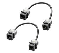 XMSJSIY câbles téléphoniques RJ11 CAT3 Keystone 6P4C femelle vers femelle Jack module connecteur câble adaptateur pour téléphone Fax ADSL - Modems DSL - 20 cm / 7.8in 2pcs