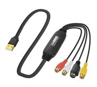 XMSJSIY Carte de capture audio vidéo USB 2.0 S Video RCA vers USB Enregistreur numérique CVBS VHS VCR vers convertisseur numérique pour lecteur DVD, ordinateur portable, PC, enregistrement bande - 1,2
