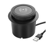 XMSJSIY Chargeur Sans Fil Intégré de Bureau 3 en 1 Multifonction Pop-Up 10 W Charge Rapide USB Double pour Smartphone - Table de Chevet, Bureaux