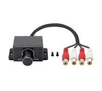 XMSJSIY Contrôleur de niveau RCA universel - Amplificateur audio RCA - Bouton de contrôle du volume des basses et haut-parleur