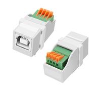XMSJSIY Keystone Lot de 2 connecteurs USB 2.0 Type-B femelle sans soudure vers bornes à sertir à 4 broches pour imprimante scanner extension réparation