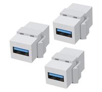 XMSJSIY Lot de 3 adaptateurs de prise Keystone USB 3.0 5 Gbit/s USB 3.0 A femelle vers femelle pour panneau de sortie de plaque murale