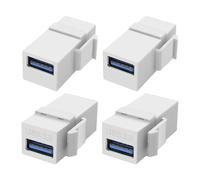 XMSJSIY Lot de 4 adaptateurs Keystone USB 3.0 - 5 Gbps - USB 3.0 Type-A femelle vers type A femelle - Pour panneau de sortie - Surface Box - Blanc